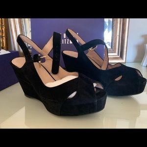 Stuart Weitzman Turnover Black Suede